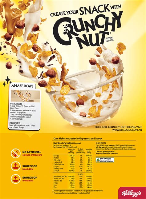 How much fat is in crunchy nut cornflakes - calories, carbs, nutrition