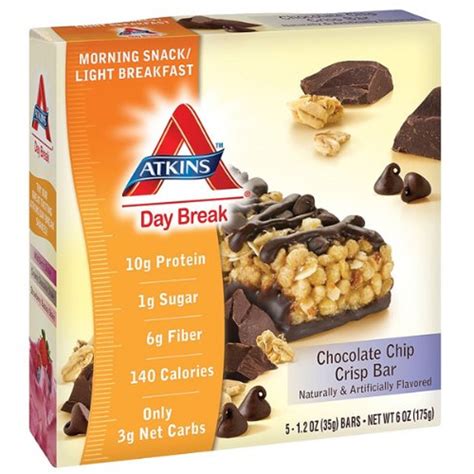 How much fat is in day break chocolate chip crisp - calories, carbs, nutrition