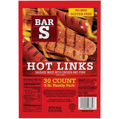 How much fat is in double hot links - calories, carbs, nutrition