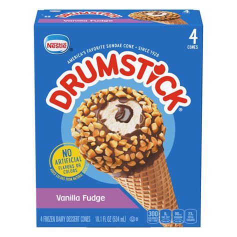 How much fat is in drumstick - vanilla fudge - calories, carbs, nutrition