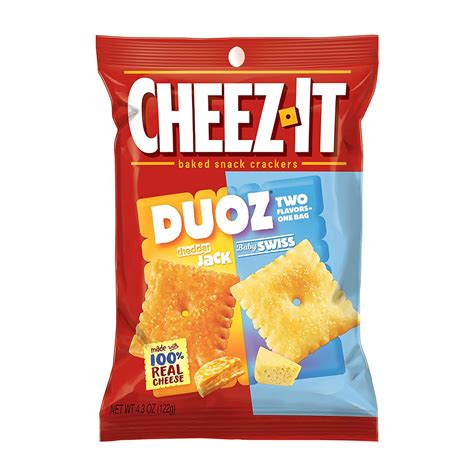 How much fat is in duos smart water and cheez-it - calories, carbs, nutrition