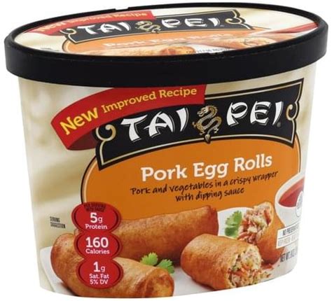 How much fat is in egg rolls, pork, refrigerated, heated - calories, carbs, nutrition