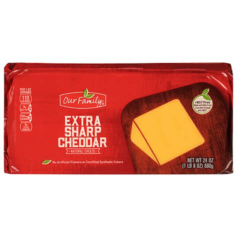 How much fat is in extra sharp cheddar - calories, carbs, nutrition