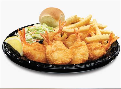 How much fat is in fast foods, shrimp, breaded and fried - calories, carbs, nutrition