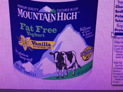 How much fat is in fat free vanilla - calories, carbs, nutrition