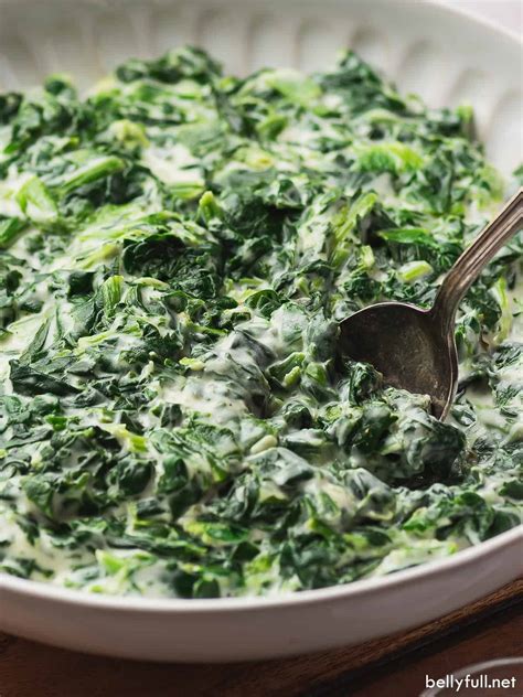 How much fat is in fresh creamed spinach - calories, carbs, nutrition