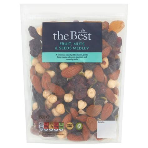 How much fat is in fruit and seed medley - calories, carbs, nutrition