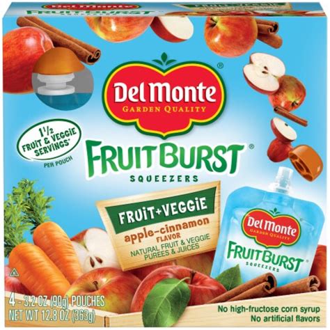 How much fat is in fruit burst squeezers - calories, carbs, nutrition
