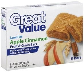 How much fat is in fruit grain bar - calories, carbs, nutrition