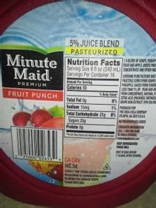 How much fat is in fruit punch (81221.0) - calories, carbs, nutrition