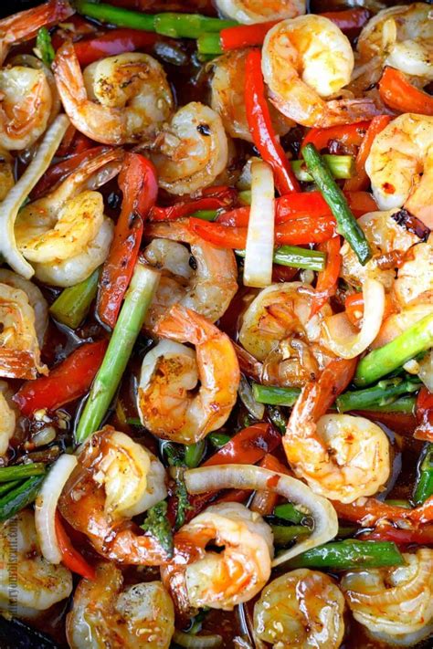 How much fat is in garlic orange chili shrimp stir fry - calories, carbs, nutrition