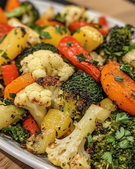 How much fat is in garlic roasted vegetables - calories, carbs, nutrition