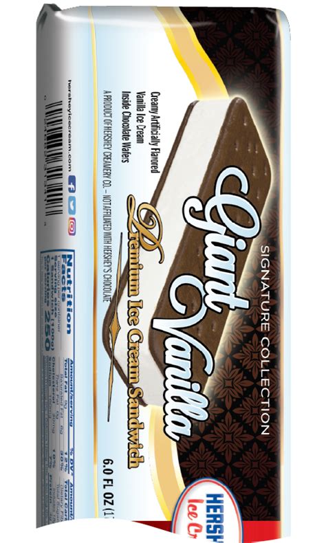 How much fat is in giant vanilla ice cream sandwich(70g) - calories, carbs, nutrition