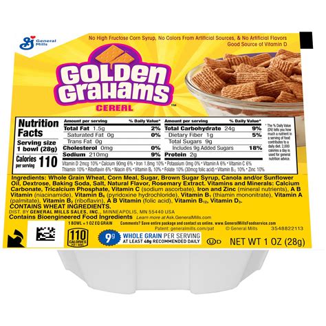 How much fat is in golden grahams self serve bowl - calories, carbs, nutrition