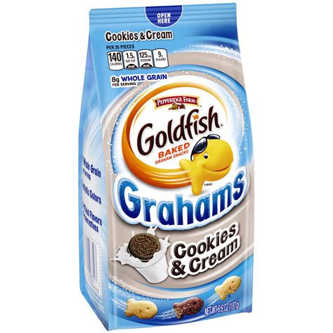 How much fat is in goldfish grahams cookies and cream - calories, carbs, nutrition