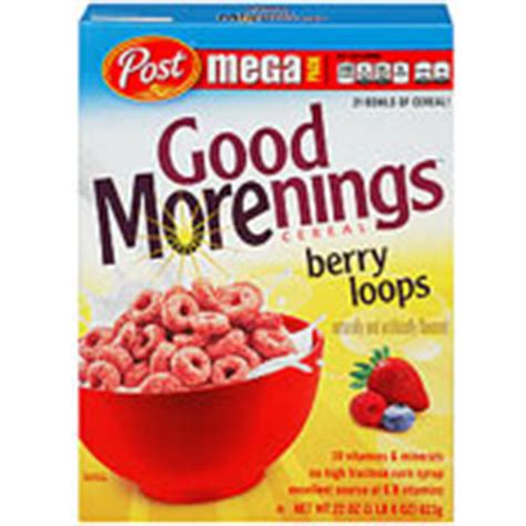 How much fat is in good morenings berry loops - calories, carbs, nutrition