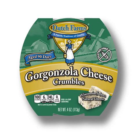 How much fat is in gorgonzola cheese cups - calories, carbs, nutrition