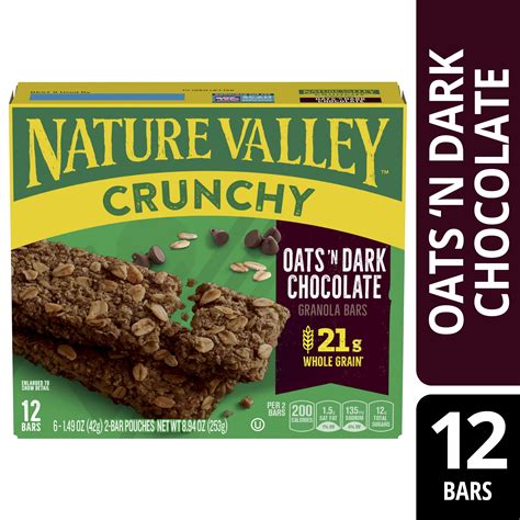 How much fat is in granola bar, oats 'n dark chocolate - calories, carbs, nutrition