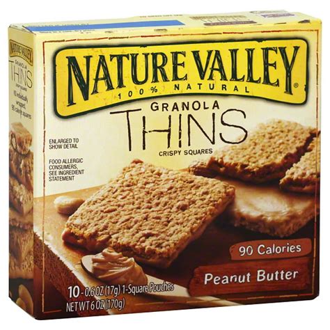 How much fat is in granola thins - peanut butter - calories, carbs, nutrition