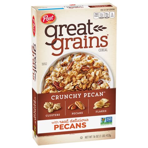How much fat is in great grains - crunchy pecans - calories, carbs, nutrition