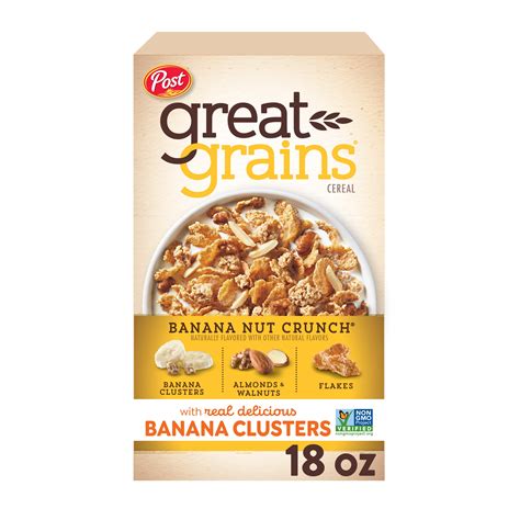 How much fat is in great grains banana nut crunch - calories, carbs, nutrition