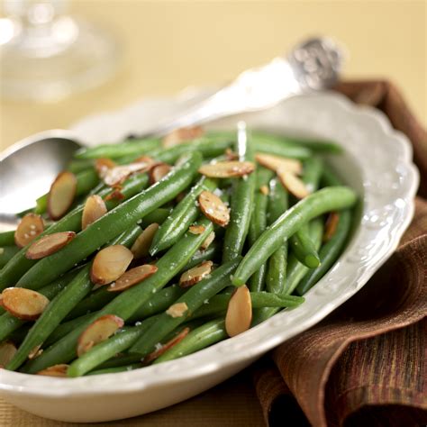 How much fat is in green beans fresh almondine 1/2 cup - calories, carbs, nutrition