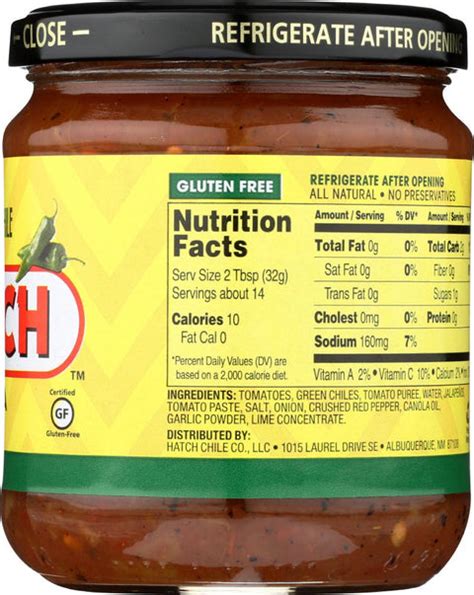 How much fat is in green chile salsa, mild - calories, carbs, nutrition