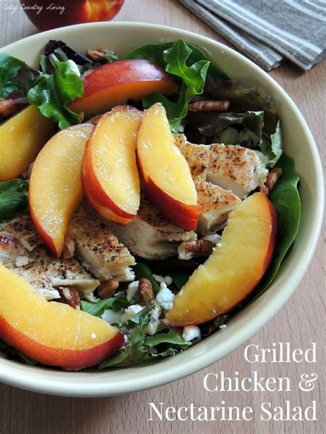 How much fat is in grilled chicken and nectarine salad - calories, carbs, nutrition