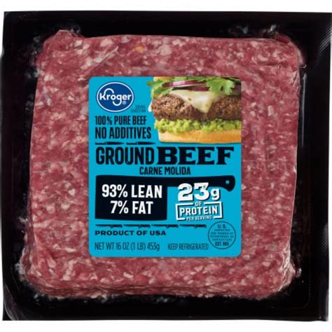How much fat is in ground beef 93/7 - calories, carbs, nutrition