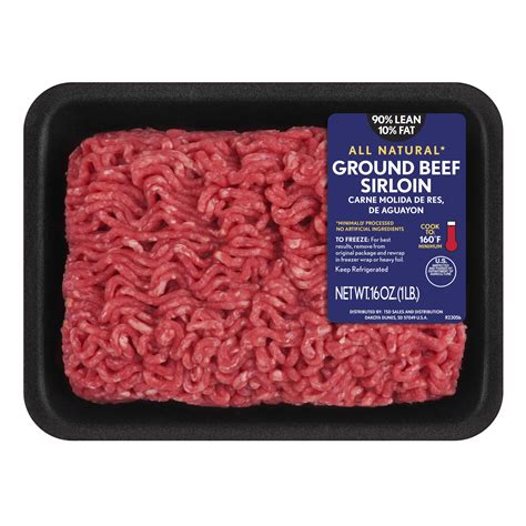 How much fat is in ground sirloin - calories, carbs, nutrition