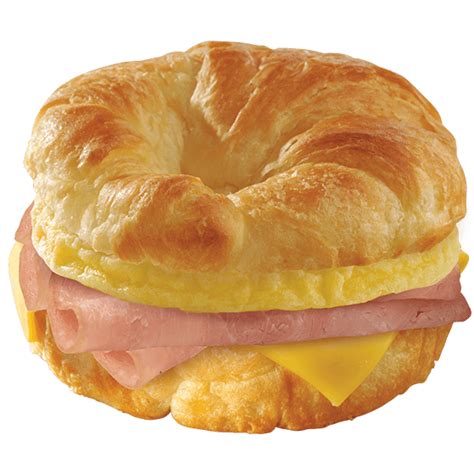 How much fat is in ham, egg, and cheese croissant - calories, carbs, nutrition