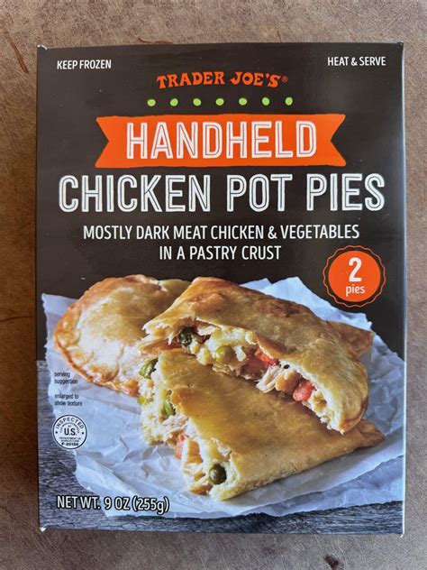 How much fat is in hand held chicken pie, frozen - calories, carbs, nutrition