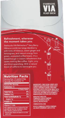 How much fat is in hibiscus refresher - calories, carbs, nutrition