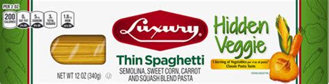 How much fat is in hidden veggie thin spaghetti - calories, carbs, nutrition