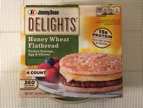 How much fat is in honey wheat flatbread, turkey sausage, egg & cheese - calories, carbs, nutrition