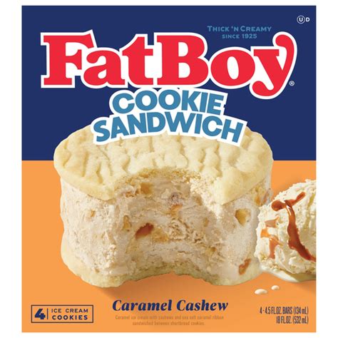 How much fat is in ice cream cookie sandwich - calories, carbs, nutrition