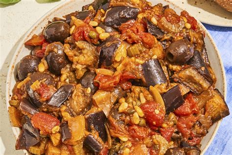 How much fat is in indian eggplant caponata side dish - calories, carbs, nutrition