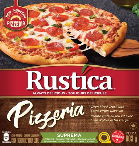 How much fat is in individual rustica pizza - calories, carbs, nutrition