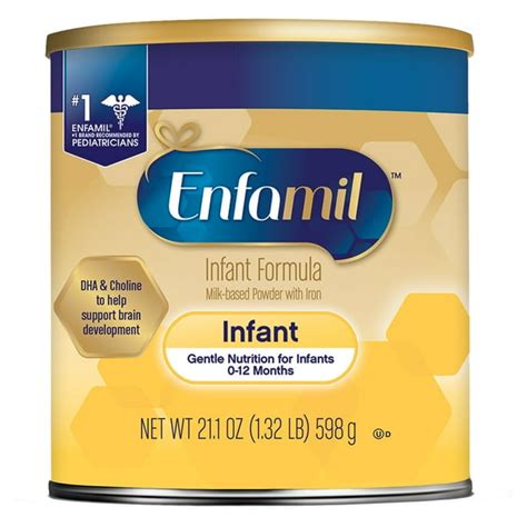 How much fat is in infant formula, mead johnson, enfamil, with iron, powder - calories, carbs, nutrition