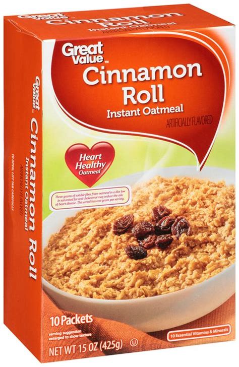 How much fat is in instant cinnamon roll oatmeal - calories, carbs, nutrition