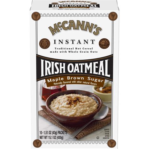 How much fat is in instant irish oatmeal (maple & brown sugar) - calories, carbs, nutrition