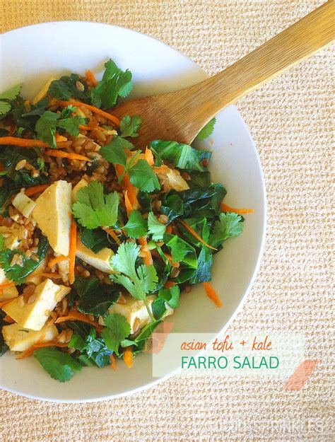 How much fat is in kale farro salad with crispy tofu - calories, carbs, nutrition