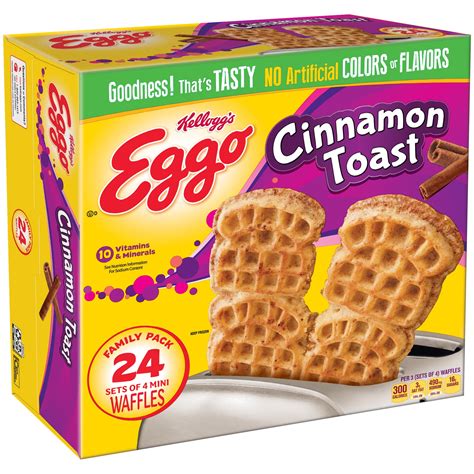 How much fat is in kellogg's, eggo, waffles, cinnamon toast - calories, carbs, nutrition