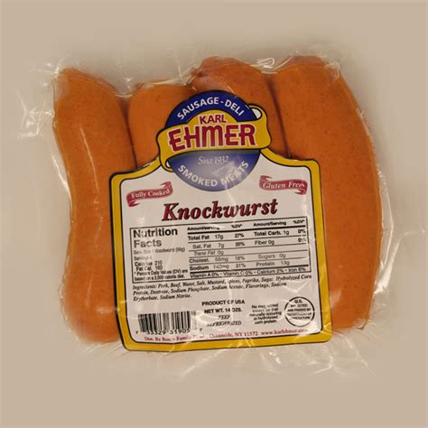 How much fat is in knackwurst - calories, carbs, nutrition