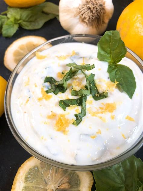 How much fat is in lemon yogurt dipping sauce - calories, carbs, nutrition