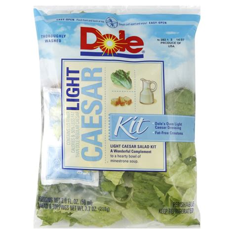 How much fat is in light caesar salad kit - calories, carbs, nutrition