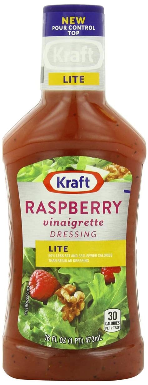 How much fat is in lite raspberry vinaigrette - calories, carbs, nutrition