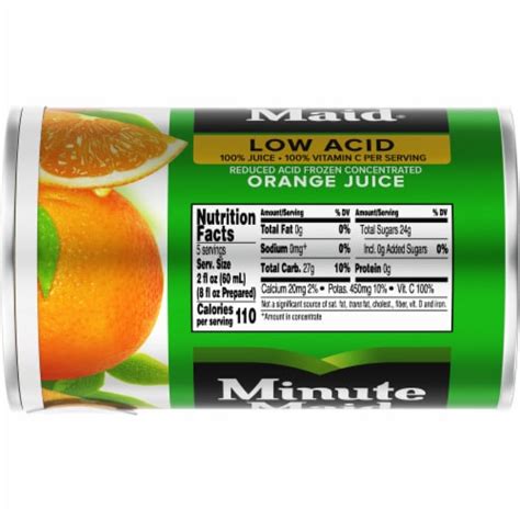 How much fat is in low acid orange juice - calories, carbs, nutrition