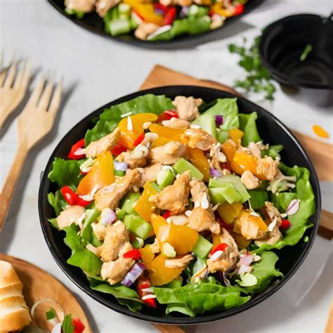 How much fat is in mandarin chicken salad - calories, carbs, nutrition