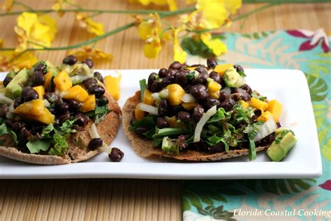 How much fat is in mango black bean tostada - calories, carbs, nutrition